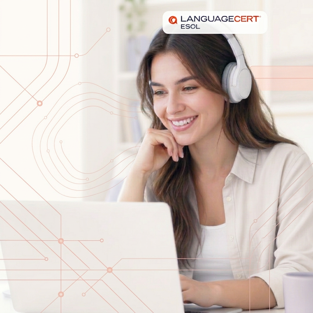 Υποψήφια δίνει online εξέταση Αγγλικών από τον χώρο της